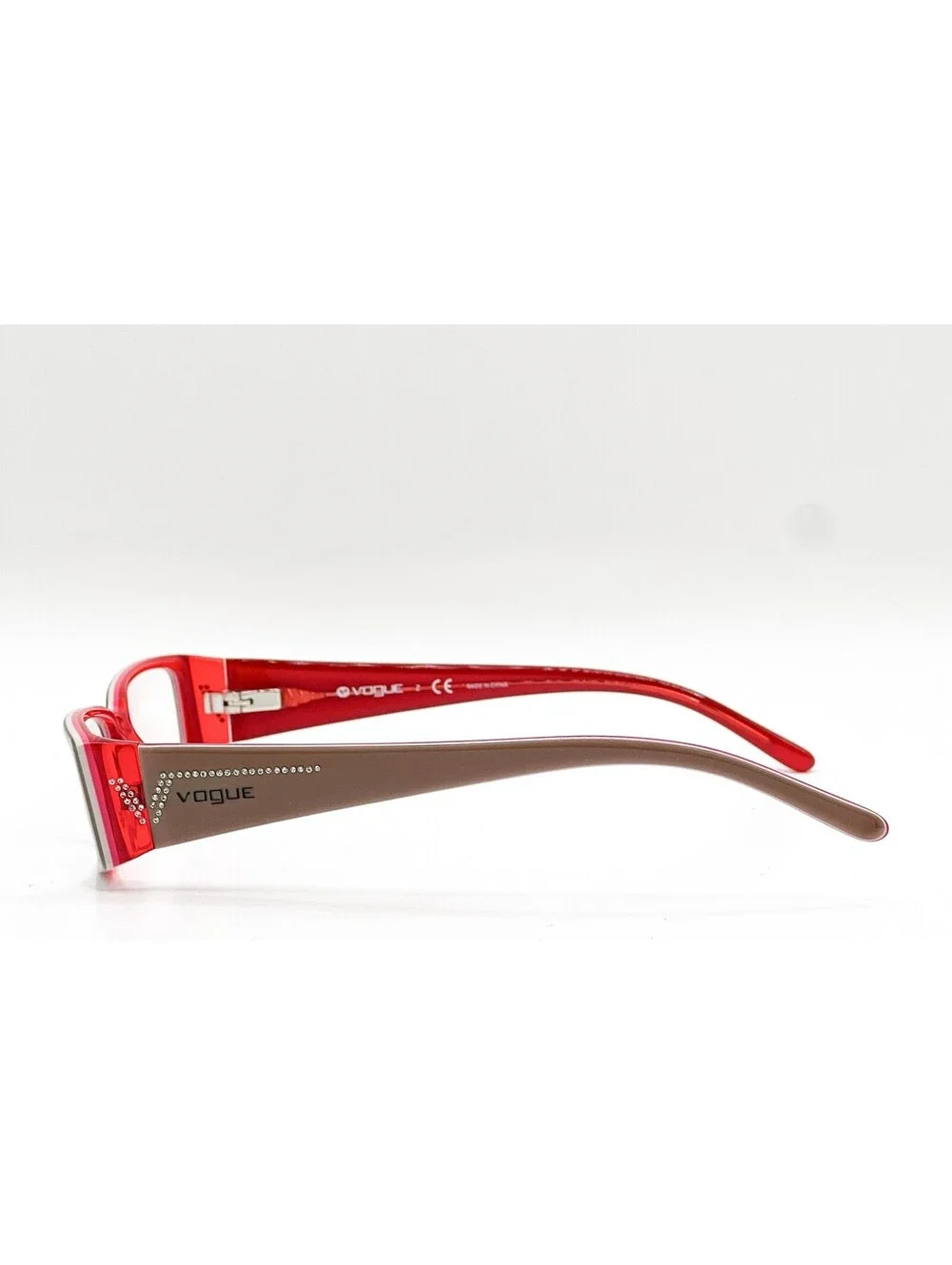 Vogue VO 2557-B 1987 Brown Transparent Red Authentic Eyeglass Frames 51-15
